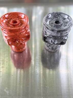 Set of 2 Ceramic Skull Shisha Hookah Bowls
